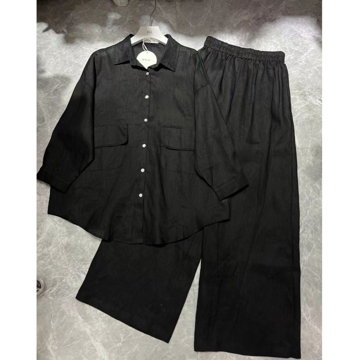 Women's%20%20Wide%20Leg%20Pants%20Two%20Piece%20Loose%20Long%20Sleeve%20Lapel%20Shirts+Pants%20Female%20Suit%20-%20Image%208