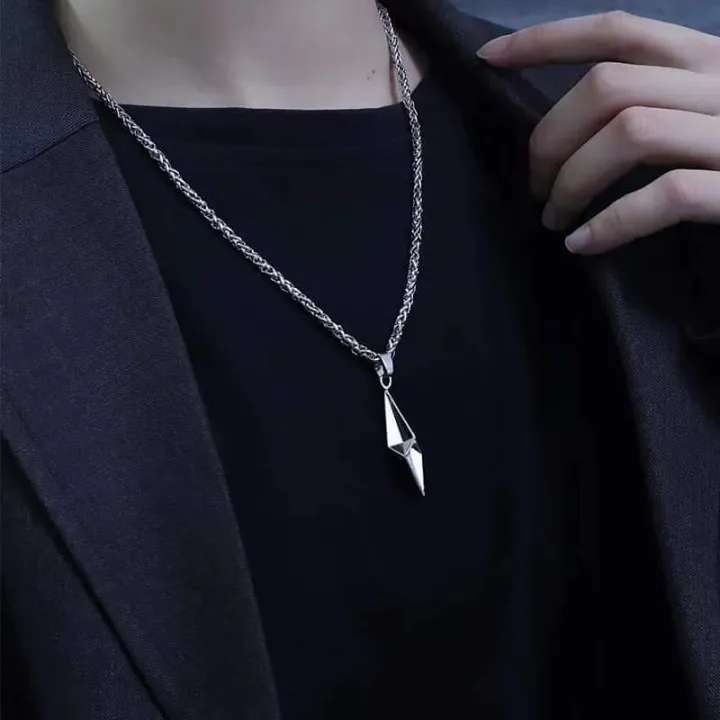 Titanium%20Steel%20Necklace%20Men's%20Trendy%20Light%20Luxury%20Original%20Geometric%20Diamond%20Pendant%20ins%20Cool%20Style%20Simple%20Jewelry%20Female%20Chain%20-%20Image%205