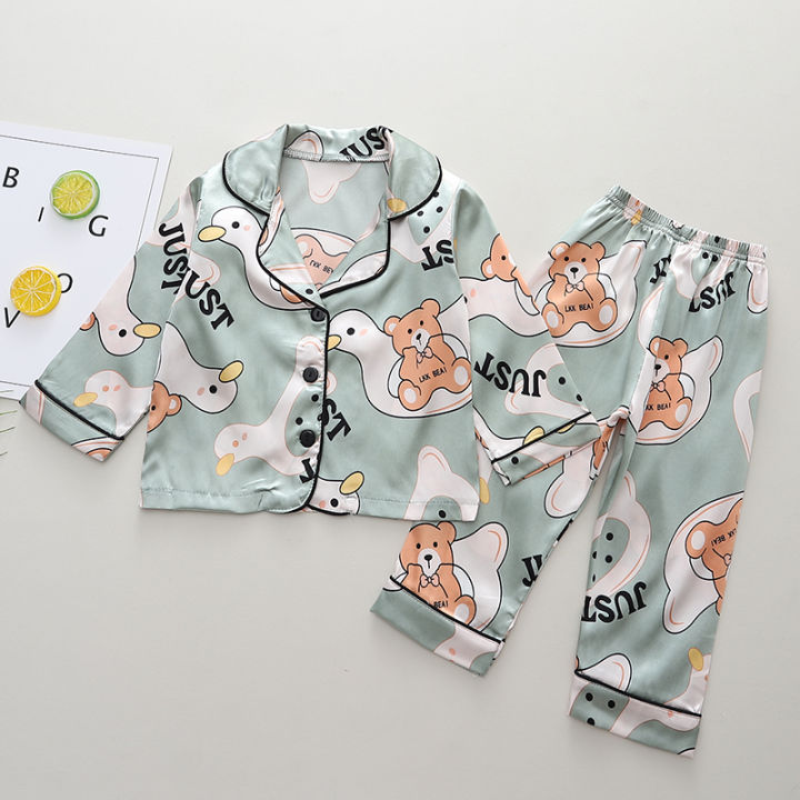 【DIV MALL】（NEW）Baby boy‘s pajama sets Summer pleasantly cool little boys Long sleeves pants Comfortable Cute Children's nightwear suits