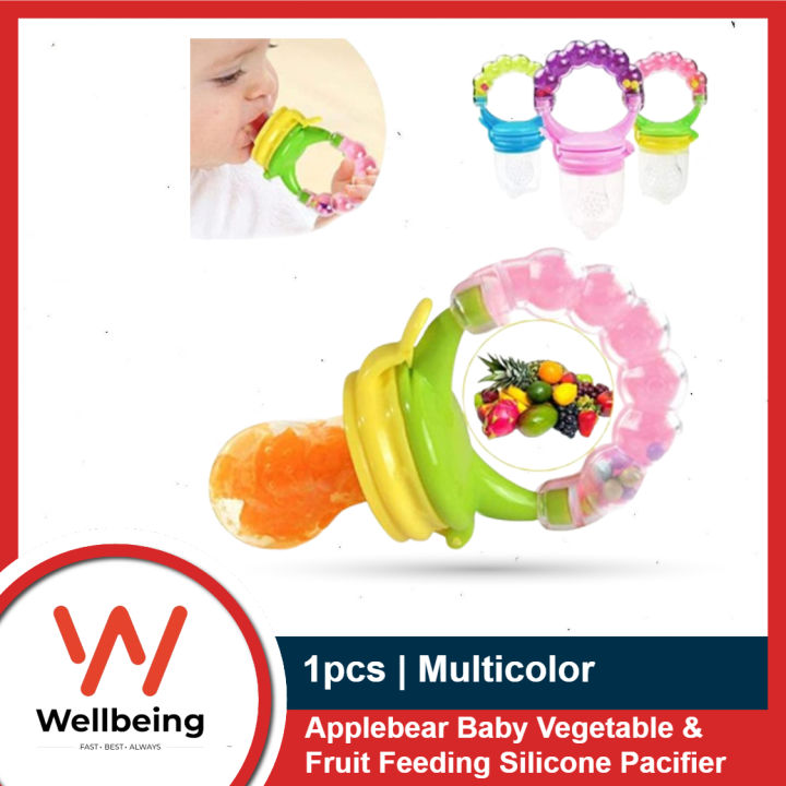 1pcs AppleBear Fruit And Vegetable Nutrition Le Silicone Pacifier 10m+ Multicolor