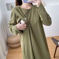 Pregnant Women Long Sleeve Nursing Dress Breastfeeding Autumn Clothes Loose For After Childbirth Wear Maternity Nursing Clothes. 