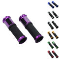 LI 1 Pair Motorcycle Hand Grips CNC Aluminum Soft Rubber Handlebar Grips Throttle Universal 7/8" Left Grip 1" Right Grip. 