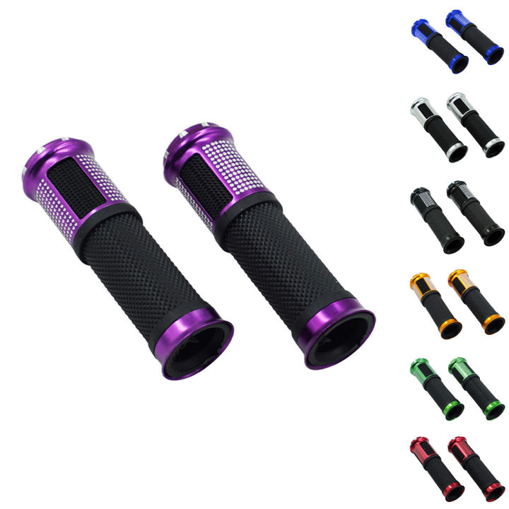 LI%201%20Pair%20Motorcycle%20Hand%20Grips%20CNC%20Aluminum%20Soft%20Rubber%20Handlebar%20Grips%20Throttle%20Universal%207/8"%20Left%20Grip%201"%20Right%20Grip%20-%20Image%208