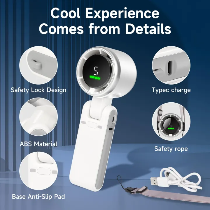 Turbo%20Fan%20Rechargeable%20Handheld%20Mini%20Fan%205%20Speed%20Digital%20Display%20Pocket%20Fan%20-%20Image%204