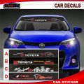 TOYOTA Car Universal Windshield reflective sticker Sport Windshield Banner Vinyl Decal Sticker CAR FRONT Windshield Glass Sticker. 