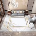 European Luxury Carpet Living Room Thickened Flannel Carpet Lounge Rug Mats Fluffy Kids Bedroom Rugs Golden Marble Large Mats.