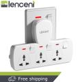 Lencent 3 in 1 Universal Plug Extension Wall Plug with Individual Switches, 3 Outlets, Multi Plug Outlet, Power Plug Adapter, Multiple Socket Charger Extension for Home, Office, Travel. 