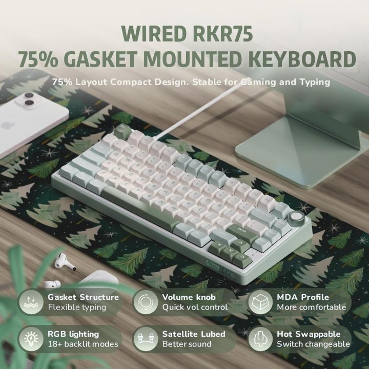 Royal Kludge RK R75 RGB Hot-Swappable Premium Mechanical Gaming Keyboard
