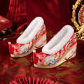 Auspicious Ruyi 2023 Winter New Xiuhe with Chinese Embroidered Pearl Slope and Ancient Style Hanfu Wedding Shoes.