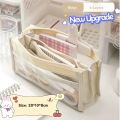 Six Layer Large Capacity Pencil Bag Aesthetic Transparent Pen Case Stationery Cosmetic Storage Girl Pencil Pouch School Supplies. 