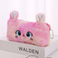 Kawaii Cartoon Cute Cat Plush Pouch Pencil Zipper Fluffy Large Capacity Pen Bag Fullhouse.