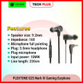 PLEXTONE G25 Earphone Gaming Earbuds, Gaming Tuner Gadget,3.5mm Metal Headphones with mic & vol, for PC, Phones and Laptop. 