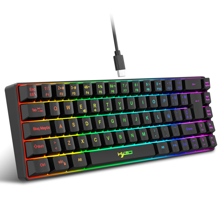 Wired%20K68%20RGB%20Streamer%20Mini%20Gaming%20Keyboard%20Membrane%20Keyboard%202.4G%20Wireless%20RGB%203600DPI%20Mouse%20for%20Game/Office%20spanish%20Korea%20-%20Image%207