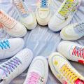 Flat Color Two-Color Stitching Shoe Laces Lace Up Sneakers Skateboard Boots Sports Shoelaces 1 pair. 