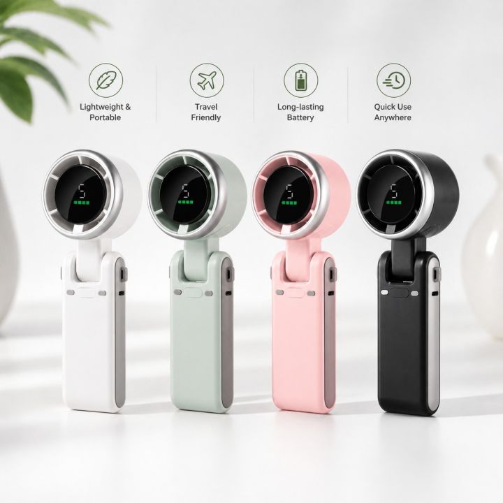 Turbo Fan HandheldRechargeable Fan Portable Mini Hand Fan USB Rechargeable Foldable Hanging Neck Fan