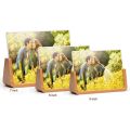 U-Shaped Acrylic Photo Frame Creative Solid Wood Home Desk Decoration for Office/Bedroom/Living Room/Cafe-7 Inch. 