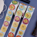 1/2 RollsChildren Cartoon Stickers Cute Smile Star Letter Reward Sticker Classic Toys Stationery Supplies.