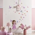 Cute Cartoon Butterfly Girl Wall Sticker Baby Room Kid Bedroom Kindergarten Background Wall Decor Stickers Birthday Party Photo.