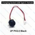USB Type-C Charging Female Socket Type-C Waterproof Female Connector Jack with M11 nut snap lock plate.