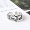Personalized retro get rich immediately ring 925 Thai silver ring hip-hop internet celebrity women's trendy silver ring fashion accessories.
