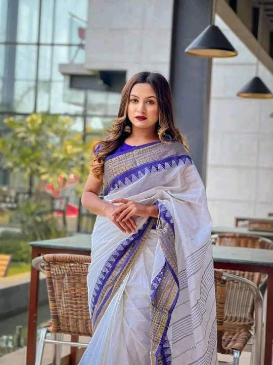 Fashionable%20Arong%20Cotton%20Tangail%20Saree%20for%20Women%20with%20Running%20Blouse%20Piece%20-%20Comfortable%20and%20Suitable%20for%20All%20Seasons%20-%20Image%203