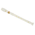 Students Off White Plastic 8 Holes Flute Recorder w Cleaning Stick.