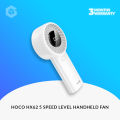 Hoco HX62 Handheld Fan 0 to 100 Level Cool Wind Speed Control with Digital Display Dual Air Outlet Easy to Carry Compact Size 6000mAh Large Battery Up to 17 hours Backup Removable Back Cover for Easy Cleaning Portable Fan.