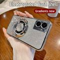 lthmy for Oppo A57 4G CPH2387 casing electroplating soft glitter TPU phone back cover phone case magnetic bracket. 