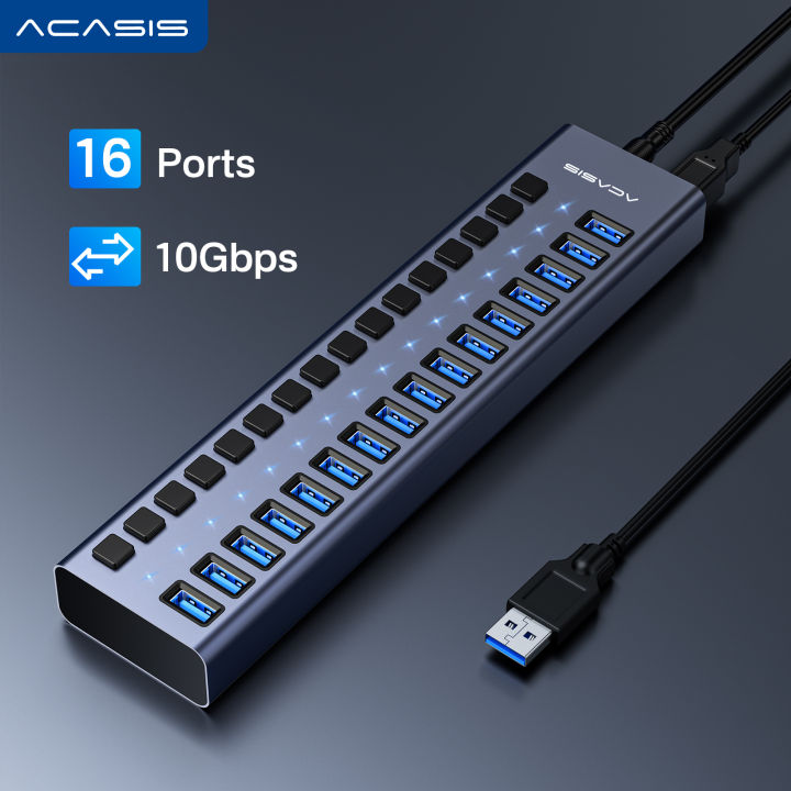 ACASIS Multiple USB 3.1 10gbs Hub 16 Ports High Speed with