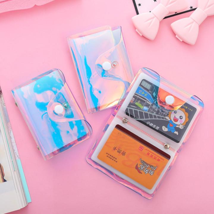 Fashion Laser Card Holder Fresh Girl Square Mini Student Card Holder ID Storage Sleeve 20 Card Slots