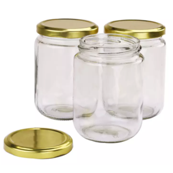 Glassware food jar , glass jar 500 gm ( 3 pieces)