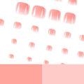 24pcs Sweet Pink Toe Nails Gradient Glitter False Toenail Full Cover Wearable for Girl Women Summer Artificial Toenail Tips. 
