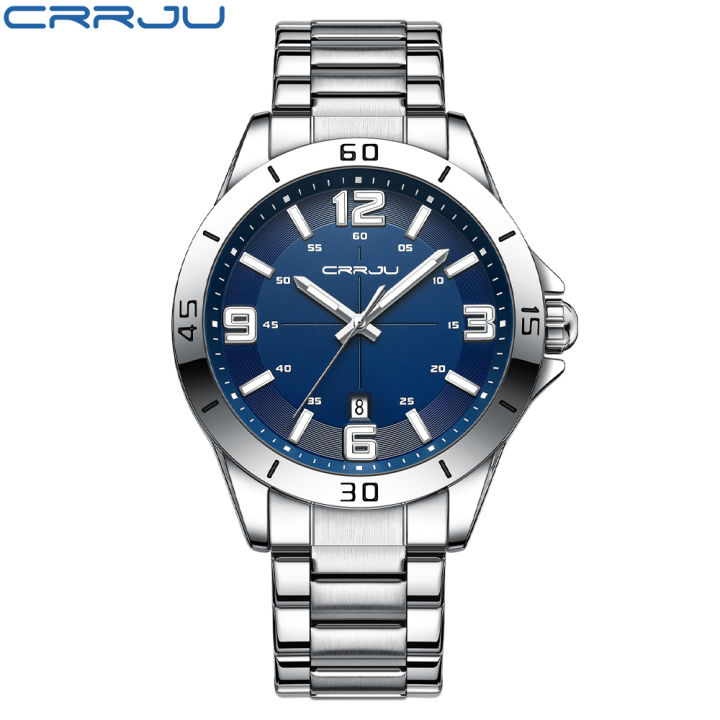 CRRJU 5003  Stainless Steel Simple Fashion Date Analog  Wrist Watch For Men