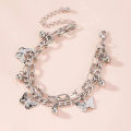 Butterfly Bracelet Woman Layered Girl Bracelets Tassel Fashion Clavicle Chain Lady Party Gold Color European Zinc Alloy Collare.