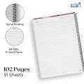 Hearts Spiral Student Notebook – (4 Pcs) 102 Pages (51 Sheets) – Premium 65 GSM Printed Paper – Strong Spiral Binding – Study & Writing Notebook for School, College, Office – Size 9.8 x 7.2 Inch [Hearts Student Notebook Roll]. 