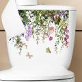 GC Green Plant Leaves Flowers Toilet Stickers Self-Adhesive Toilet Lid Stickers Bathroom Wall Sticker Toilet Cover Decor Decal. 