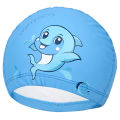 Four-sided high-grade children's PU coating cartoon swimming cap children's swimming cap waterproof ear protector PU cap dolphin pattern batch. 