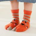 5 Pairs New Style Children Pure Cotton Two Toed Tabi Socks for Kids Student Boys Girls Crew Cartoon Animal Split Thumb Toe Socks.