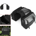Motorcycle Touring Saddle Bag Black Canvas Waterproof Panniers Motorbike Luggage. 