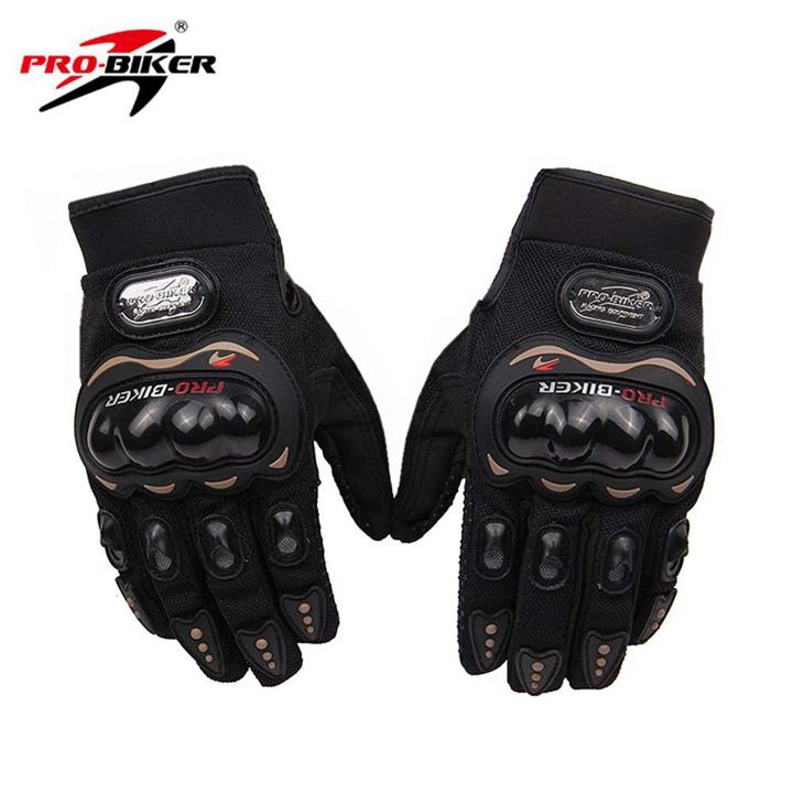 Motorcycle Hand gloves for biker or Pro-Biker Full hand Gloves screen touch. Black