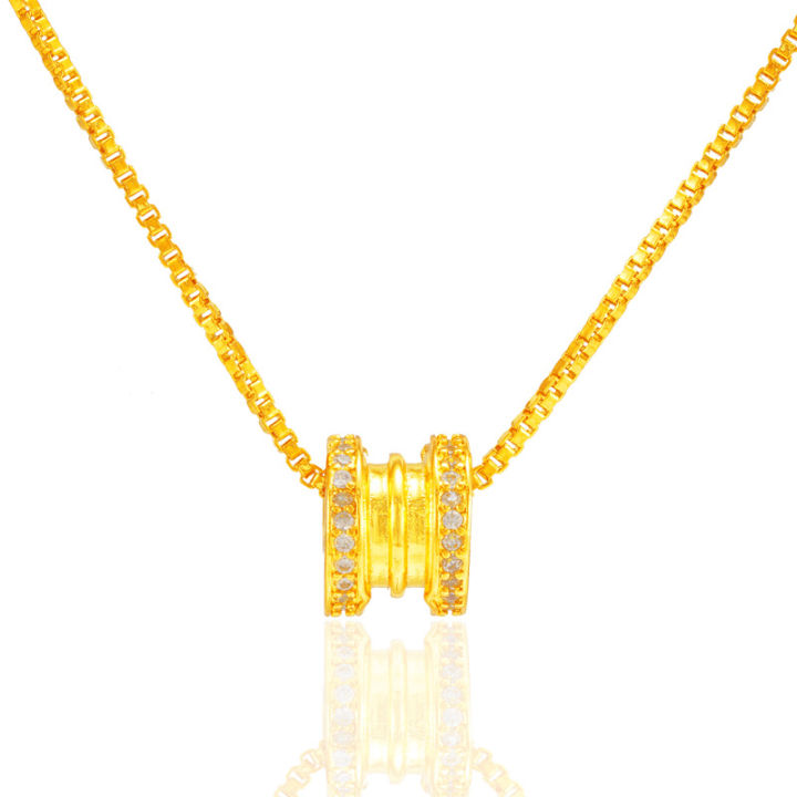 Fashionable%20small%20waist%20necklace%20light%20luxury%20women's%20imitation%2018k%20yellow%20gold%20personality%20Internet%20celebrity%20wild%20gemstone%20Vietnamese%20sand%20gold%20clavicle%20chain%20-%20Image%204