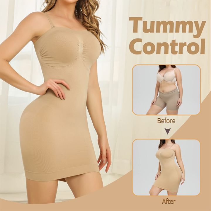 Women%20Strapless%20Shapewear%20Slip%20Full%20Slips%20Dress%20Tummy%20Control%20Camisole%20Body%20Shaper%20Under%20Dress%20Seamless%20Corset%20Underwear%20-%20Image%203