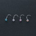 ZS 22g CZ Crystal Nose Studs Sets 12PCS/3PCS Nose Rings Studs Set Stainless Steel Nose Piercing Screws Fashion Nose Septum Rings.