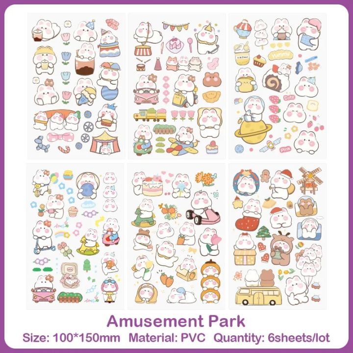 6sheets/lot%20Cartoon%20Girls%20Sticker%20Pack%20Cute%20Kawaii%20Stickers%20Set%20DIY%20Material%20Waterproof%20PVC%20Decorative%20Decals%20Phone%20Diary%20Kids%20-%20Image%207
