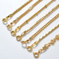 Popular various styles of 18K gold plated jewelry minimalist hip hop Cuban Figaro chain twisted simple flat chain necklaces.