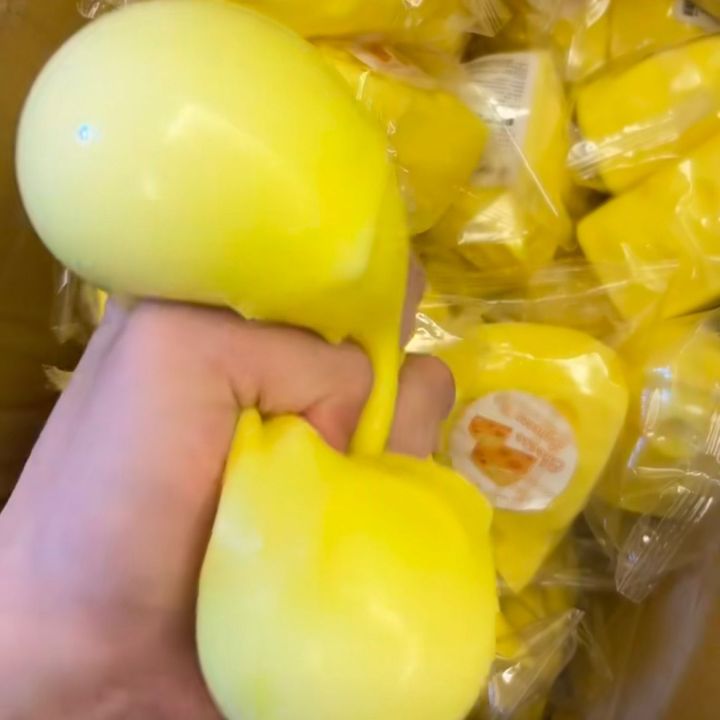 Simulation Cheese Squishy Toys Mochi Cute Soft 3D Yellow Dessert Squeeze Party Favors Stress Relief Sensory Fidget Toys Gifts