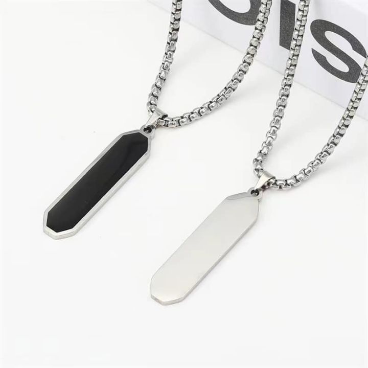 Black%20Enamel%20Bar%20Pendant%20Necklace%20Black%20Square%20Stainless%20Steel%20Link%20Chain%20Fashion%20Jewelry%20Chain%20For%20Men-Gift%20for%20Men%20-%20Image%204