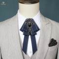 Pre Tied Bow Tie Brooch Pin Retro Style, with Long Ribbon , Adjustable ,Rhinestone Clothing Accessories Necktie for Wedding Teens. 