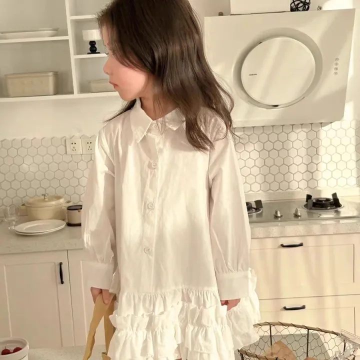 Pink%20House%20Shirt%20Dress%202024%20Spring%20and%20Autumn%20New%20Foreign%20Style%20Girls%20Lapel%20Long%20Sleeve%20Princess%20Dress%20Children's%20Skirt%20Tide%20-%20Image%203