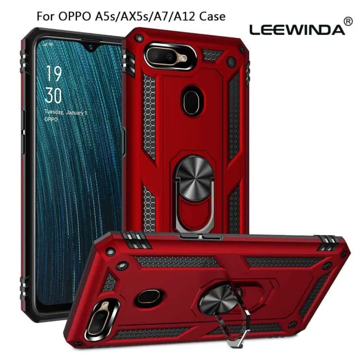 xprmy%20for%20OPPO%20A5s/AX5s/A7/A12%20phone%20Case%20Luxury%20Armor%20Shockproof%20TPU%20PC%202%20in%201%20360%20Degree%20Rotating%20Holder%20Ring%20Back%20Cover%20-%20Image%204